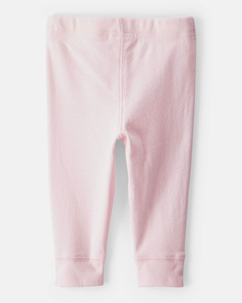 Baby Girl 2-Pack Ruffle-Detail Cotton Pants - Grey/Pink, image 3 of 6 slides