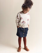 Toddler Girl Rainbow Paperbag Sweatshirt - Cream, image 3 of 7 slides