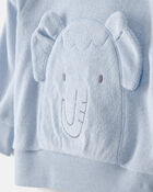 Baby Boy 2-Piece Elephant Terry Pullover Sweatshirt & Pant Set - Blue, image 3 of 7 slides