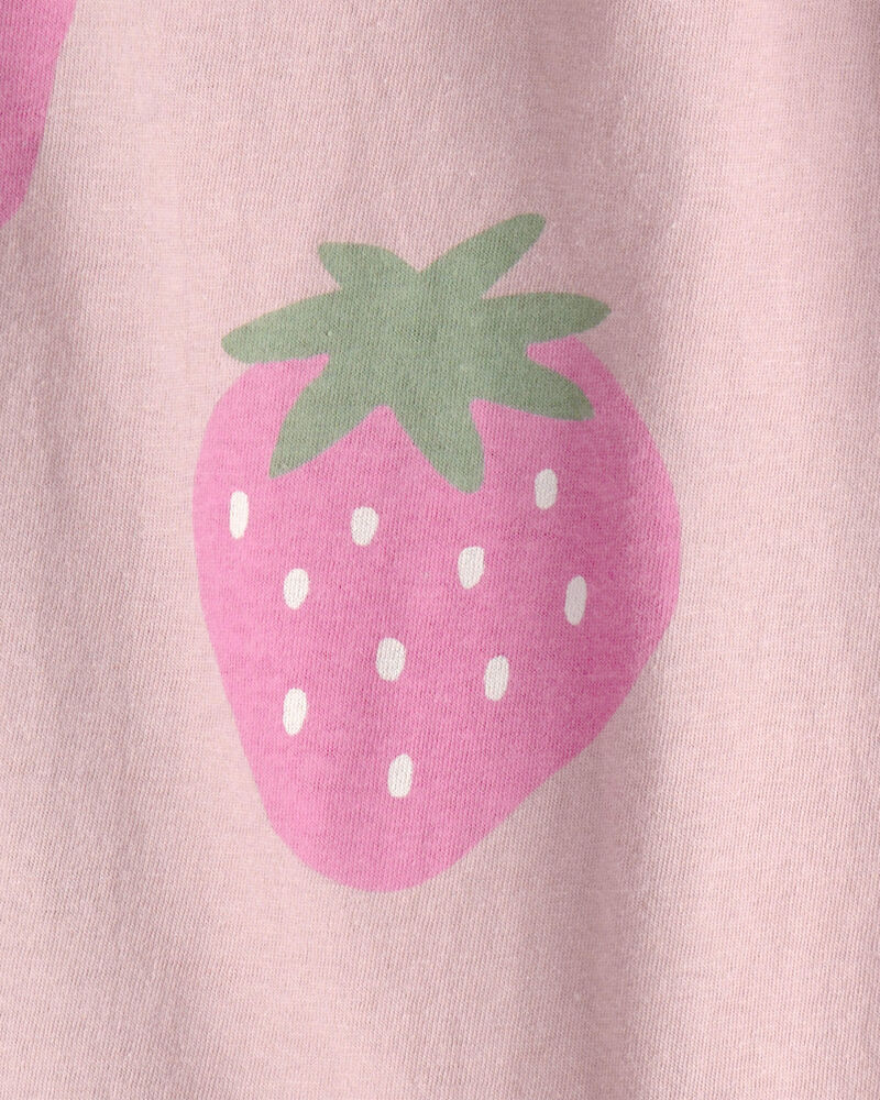 Toddler Girl Strawberry Relaxed Top - Pink, image 2 of 3 slides