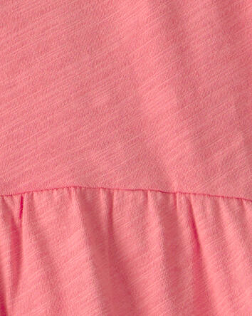 Girls Peplum Short-Sleeve Top - Coral, 