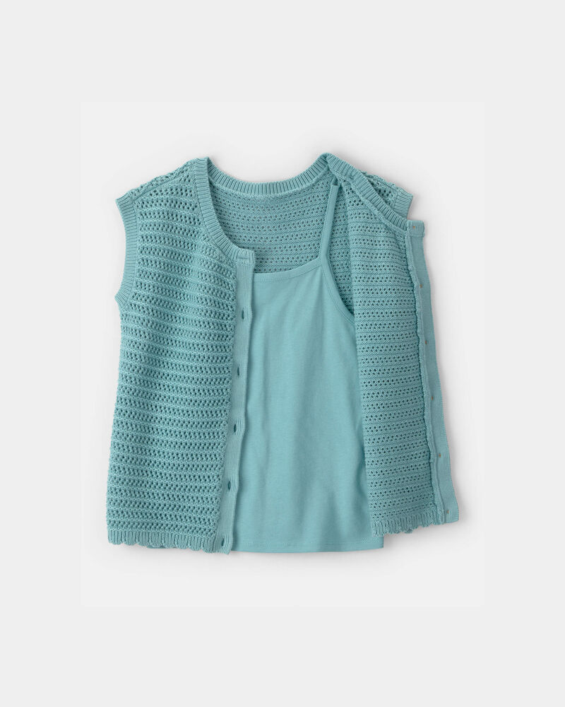 Girls 2-Piece Sweater Top Set - Blue, image 1 of 5 slides