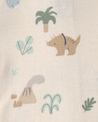 Toddler 2-Pack Dinosaur Snug Fit 1-Piece Pajama - Green/Cream, image 4 of 5 slides