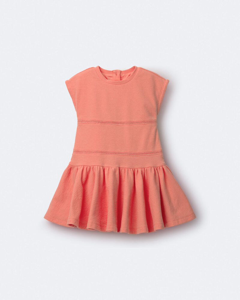 Toddler Girl Drop Waist Short-Sleeve Dress - Orange, image 2 of 6 slides