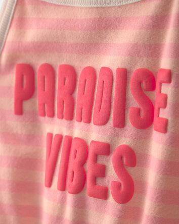 Girls 'Paradise Vibes' French Terry Romper - Coral, 