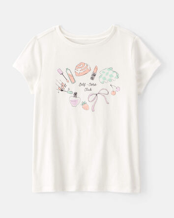 Girls 'Self Care Club' Short-Sleeve Graphic Tee - Ivory, 