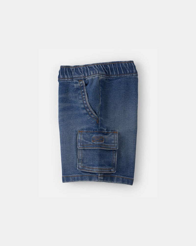 Toddler Boy Denim Drawstring Cargo Shorts - Dark Wash, image 3 of 5 slides