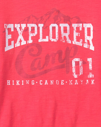 Boys 'Explorer Camp' Graphic Tee - Coral, 