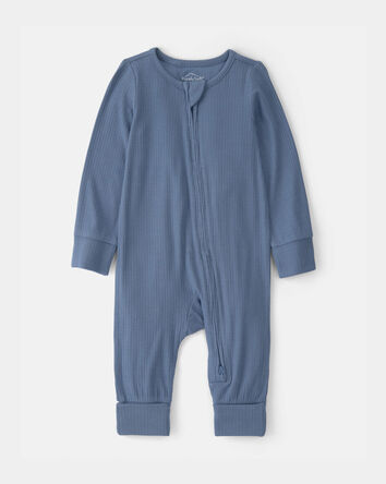 Baby Boy 2-Way Zip PurelySoft Sleep & Play Pajama - Blue, 
