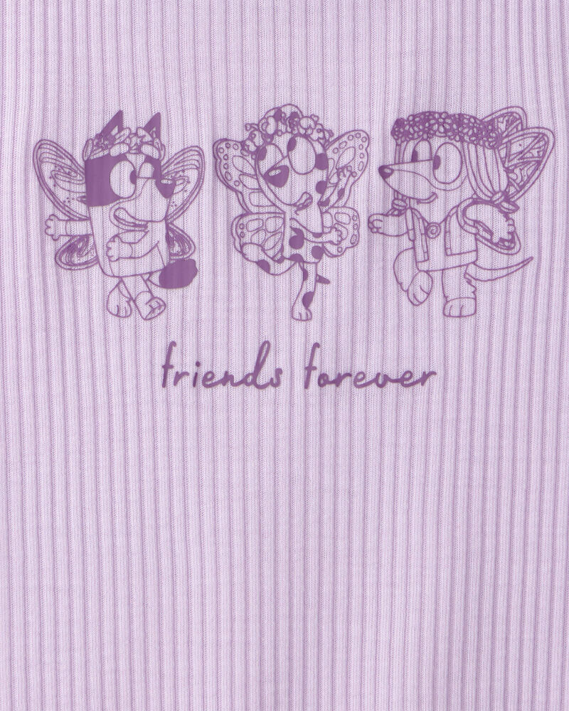 Toddler Girl 2-Piece Bluey&trade; Short-Sleeve Pajama Set - Purple, image 4 of 6 slides