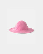 Baby Girl Reversible Swim Hat - Pink/White, image 3 of 4 slides