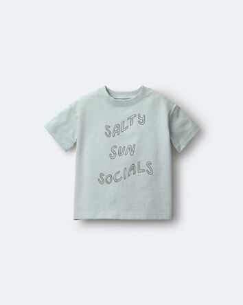 Toddler 'Salty Sun Socials' Premium Relaxed Graphic Tee - Light Blue, 