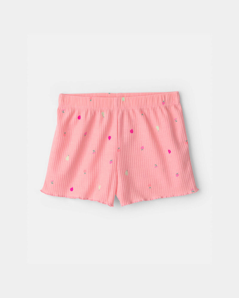 Toddler Girl Fruit Short-Sleeve Loose Fit 2-Piece Pajama Set - Pink, image 3 of 6 slides