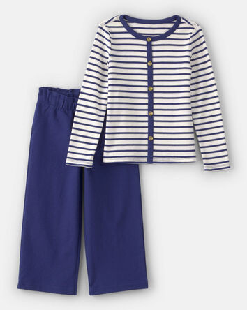 Toddler Girl 2-Piece Striped Sweater & Pants Set , 
