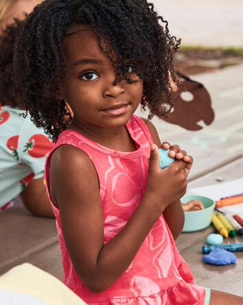 Toddler Girl Floral Peplum Tank Top - Coral, 