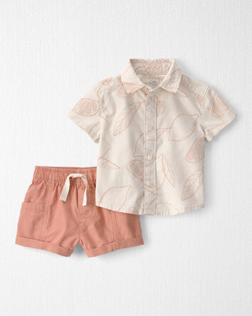Baby Boy 2-Piece Top & Short Set Made with Organic Cotton in Citrus Summer Print, 