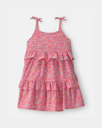 Toddler Girl Floral Ruffle Tiered Dress - Pink, 