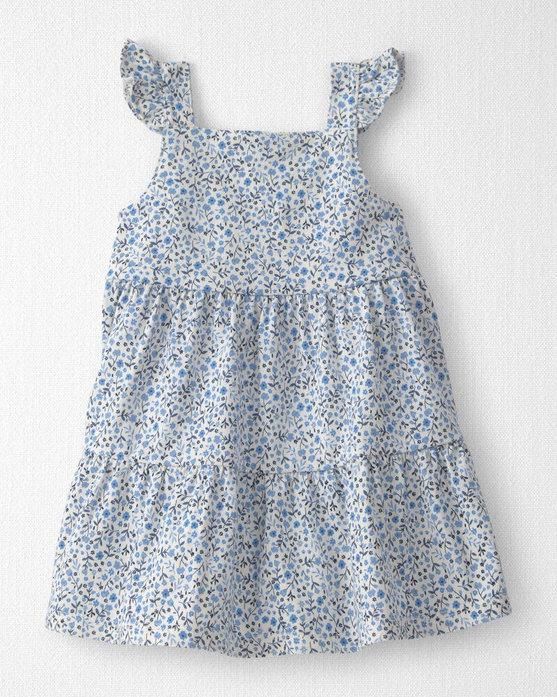 Baby Girl Organic Cotton Tiered Dress in Meadow Bloom, image 1 of 6 slides