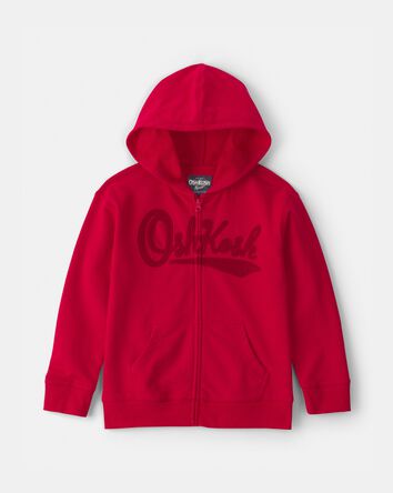 Kids OshKosh Logo Zip-Up Hoodie - Red, 