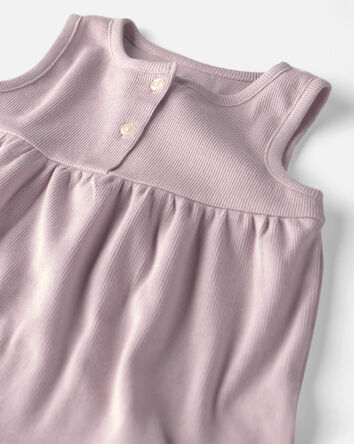 Toddler Girl 2-Pack Organic Cotton Knit Tanks in Seashells, 