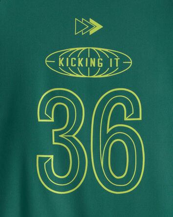 Boys 'Kicking It' Active Graphic Tee - Green, 
