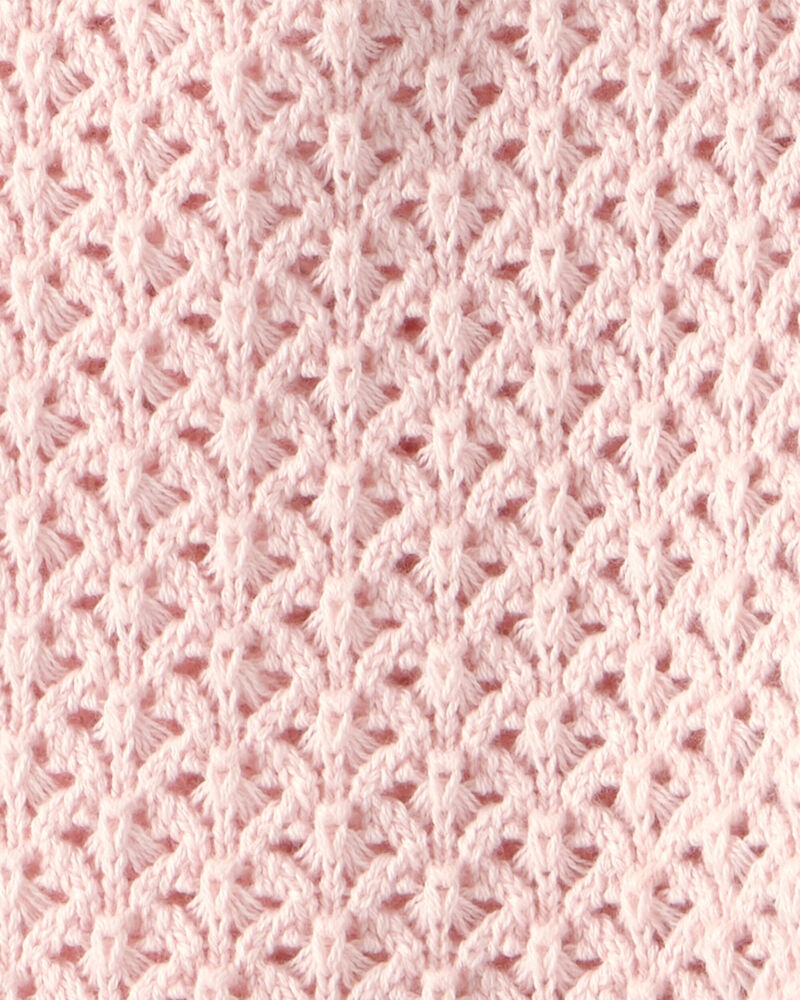 Baby Girl Organic Cotton Sweater Knit Romper, image 3 of 4 slides