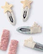 Toddler Girl 6-Pack Sandcastle Hair Clips - Cream/Light Pink/Blue, image 5 of 6 slides