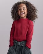 Toddler Girl Mock Neck Long-Sleeve Top - Red, image 3 of 6 slides