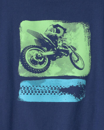 Boys Dirt Bike Graphic Tee - Blue, 