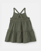 Baby Girl Flower Embroidered Sleeveless Dress - Green, image 2 of 5 slides