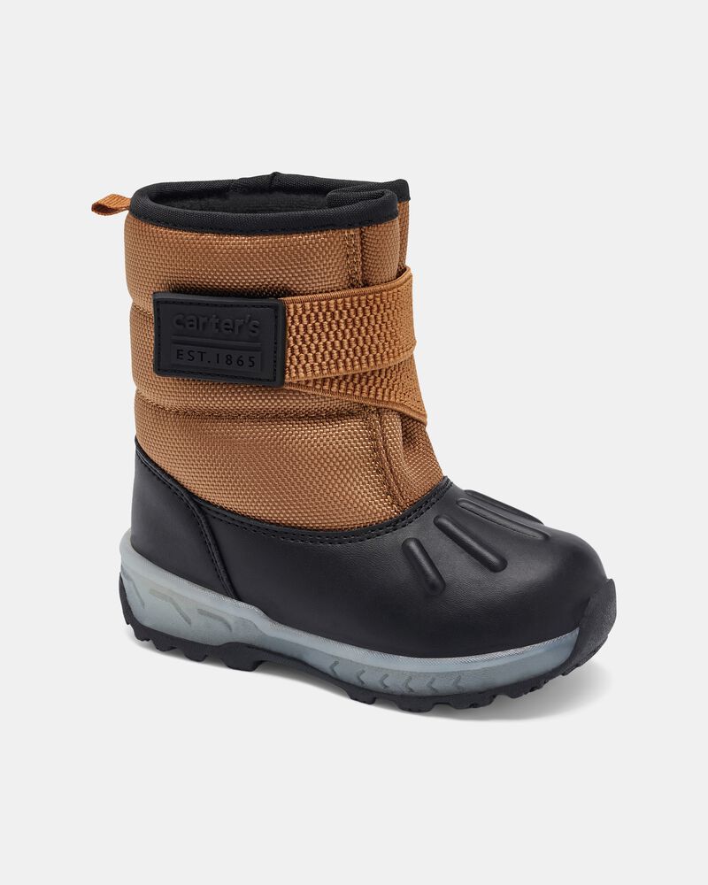 Toddler Boy Light-Up Snow Boot - Brown/Black, image 1 of 6 slides