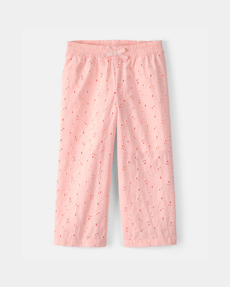 Toddler Girl Floral Eyelet Pants - Pink, image 1 of 6 slides