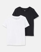 Boys 2-Pack Short-Sleeve Cotton Tees - Black/White, image 1 of 3 slides