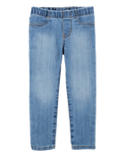 Baby Girl Medium Wash Elastic-Waist Jeggings, image 1 of 4 slides