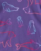 Toddler Girl Polar Bear & Penguin 100% Cotton Snug Fit 4-Piece Pajamas - Purple, image 3 of 4 slides