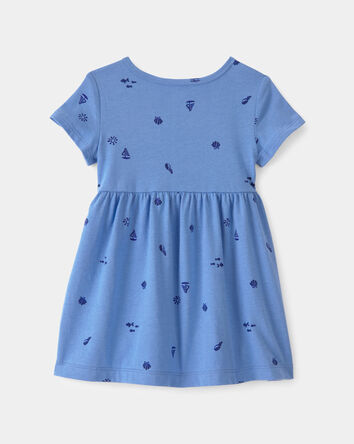Baby Girl Seashell Short-Sleeve Dress - Blue, 