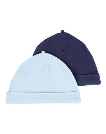 Baby Boy 2-Pack PurelySoft Caps - Blue, 