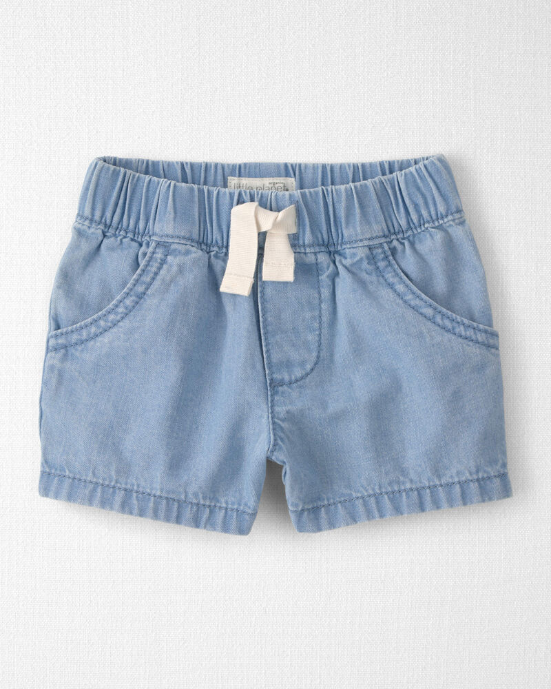 Baby Organic Cotton Chambray Shorts, image 1 of 5 slides