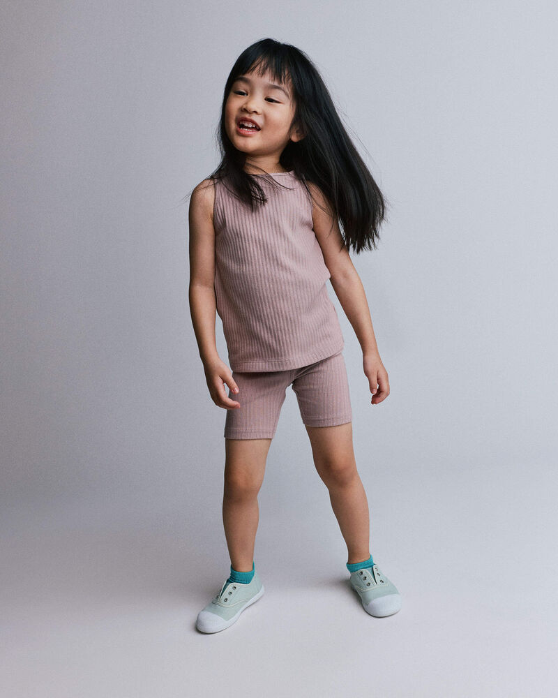 Toddler Girl Brooklyn Bike Shorts - Mauve, image 1 of 6 slides
