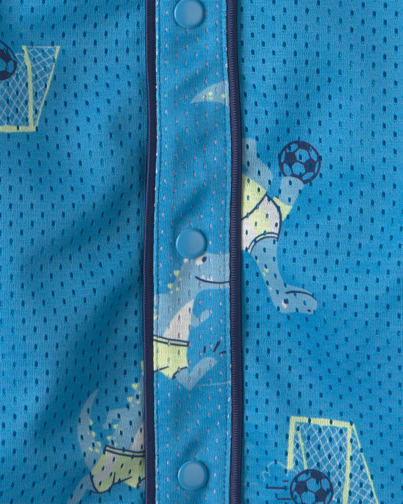 Toddler Boy Dinosaur Soccer Mesh Jersey - Blue, image 2 of 3 slides