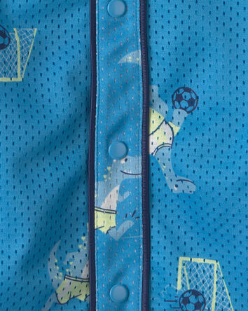 Toddler Boy Dinosaur Soccer Mesh Jersey - Blue, 