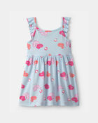 Toddler Girl Pool Floatie Ruffle-Sleeve Dress - Blue, image 2 of 4 slides