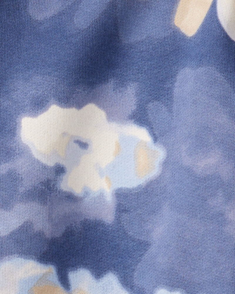 Girls DayDream Fleece Floral Hooded Zip-Up Jacket - Blue, image 2 of 3 slides