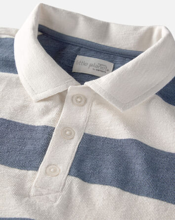 Boys Polo Shirt Made with Organic Cotton in Stripes, 