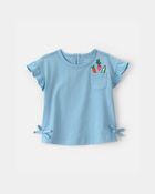 Toddler Girl Veggies Short-Sleeve Top - Blue, image 1 of 3 slides