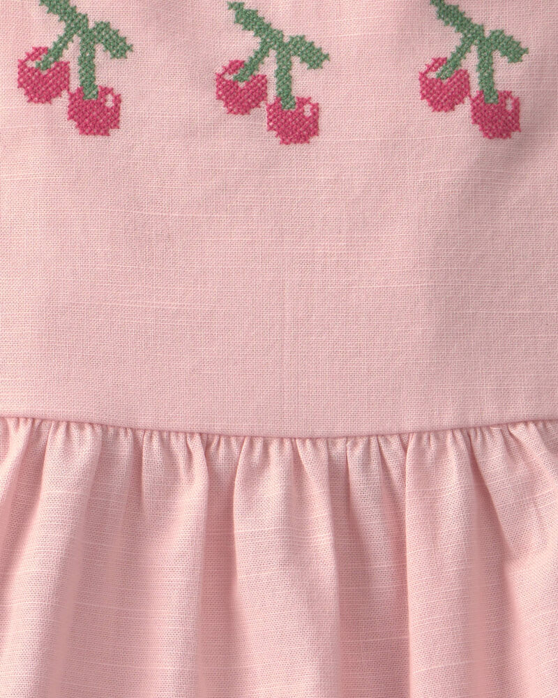 Baby Girl Cherry Short-Sleeve Dress - Pink, image 4 of 5 slides