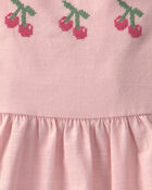Baby Girl Cherry Short-Sleeve Dress - Pink, image 4 of 5 slides
