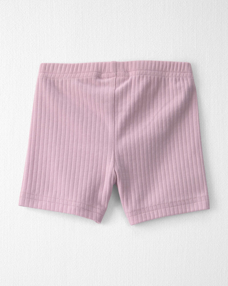 Baby Girl 2-Pack Organic Cotton Ribbed Pedal Shorts, image 2 of 6 slides