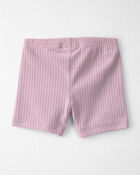 Baby Girl 2-Pack Organic Cotton Ribbed Pedal Shorts, image 2 of 6 slides