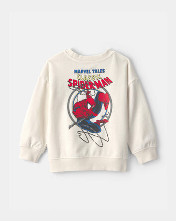 Toddler Boy &copy;Marvel Spider-Man French Terry Pullover Sweatshirt - Ivory, 